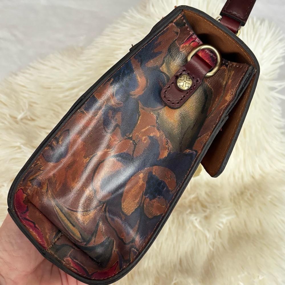 PATRICIA NASH Leather Chauny Floral Sienna Sunset Satchel Crossbody--NWT - Picture 3 of 13
